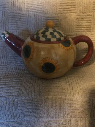 Sakura,  Sunflower Teapot - Debbie Mumm - 1998 - Ceramic,  Cute