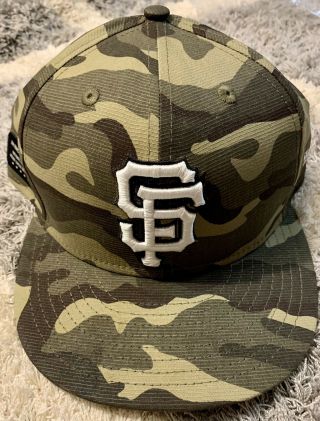 2021 Johnny Cueto San Francisco Giants Armed Forces Game Cap Mlb Holo