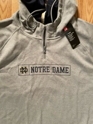 Notre Dame Football Team Issued Under Armour Hooded Sweatshirt Tags 3xl 2