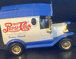 Drink Pepsi Cola Die - Cast Coin Bank Model - T Delivery Truck Old Vintage