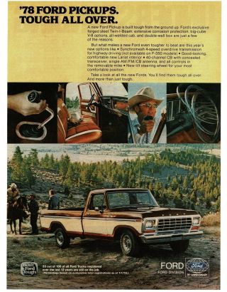 1978 Ford F150 F100 Brown White Pickup Truck Vintage Ad