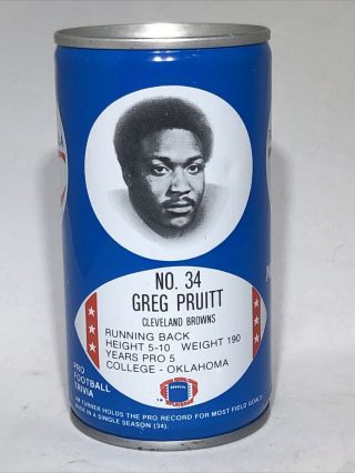 1977 Greg Pruitt Cleveland Browns Rc Royal Crown Cola Can Nfl Football