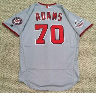 Adams Size 46 70 2018 Washington Nationals Game Use Jersey Issue Road Gray Mlb