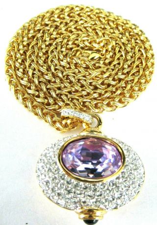 Nolan Miller Reversible Heavy Crystal Pendant Necklace