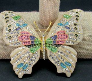 Joan Rivers Swarvoski Crystal Fantasy Butterfly Pin Brooch 3 " Rare