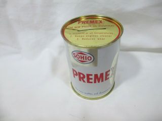 Sohio Premex Oil Can Metal Coin Bank Gas Station Collectible