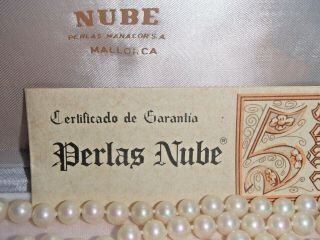 NUBE TRIPLE STRAND MALLORCA SPAIN PEARLS MANACOR BAKELITE BOX 3