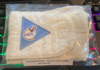 1990 Houston Oilers Warren Moon 1 Player Worn Game Football Towel Titans