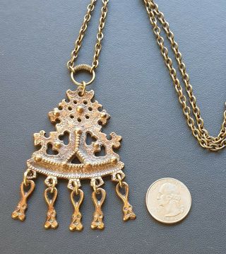 Huge Gorgeous Kalevala Koru Kk Bronze Necklace & Pendant,  Finland/scandinavian