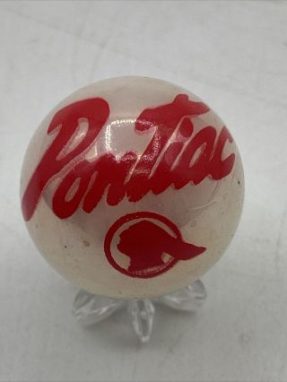 Pontiac Cars Red Indian Head Logo Pearl Marble Shooter Collectible