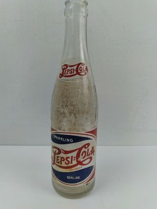 Vintage Sparkling Pepsi - Cola 12oz Duraglass Glass Bottled In Nashville Tn