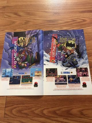 Adventures Of Batman And Robin Sega Genesis Double Page Print Ad