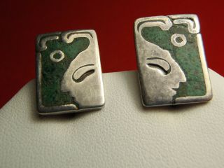 Rare Los Castillo Taxco Mexico Sterling Silver Non - Pierced Screw Back Earrings