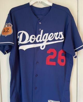Chase Utley La Dodgers 2017 Game Used/worn Jersey Spring Training Photo Matched
