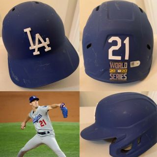 2020 Dodgers World Series Game 3 Walker Buehler Helmet Mlb Bp Wear Game