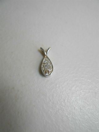 Great Pave Diamond Drop Pendant 14kt Wg 1/4ctw