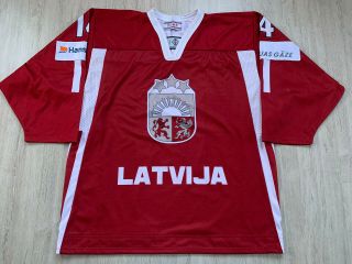 Tackla 2008 Iihf Latvia Latvija Game Worn Ice Hockey Jersey Shirt Patch 14