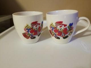 Royal Norfolk Christmas Mug Set Of 2 Red White Snowman Holiday Coffee Mug Cup