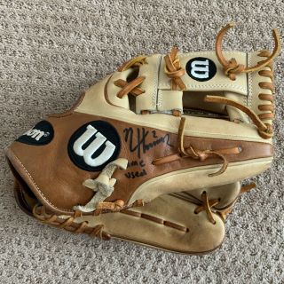Nico Hoerner Game Cubs Fielding Glove Autograph Signed Worn