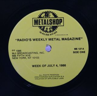Metalshop Lp Vinyl 127 July 4 1986 Dio First Rite Foghat Aerosmith Shenker