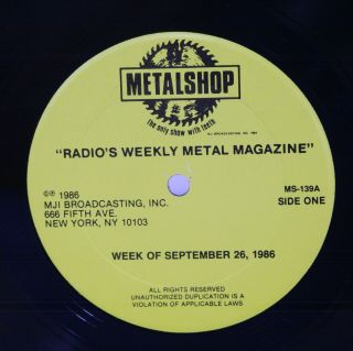 Metalshop Lp Vinyl 139 Sept 26 1986 Kiss Illusion Ac/dc Iron Maiden Def Leppard
