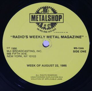 Metalshop Lp Vinyl 134 Aug 22 1986 Quiet Riot Queensryche Bto Bon Jovi Ac/dc