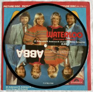 Abba - Waterloo (german Version/french Version) Rare 7” Picture Disc (vinyl)