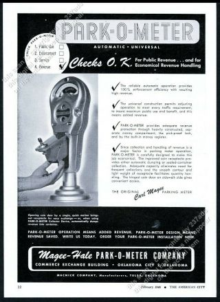 1946 Magee Hale Park O Meter Parking Meter Photo Vintage Trade Print Ad 2