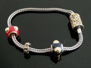 Michael Valitutti Nh Gems En Vogue Sterling 925 Gp Enamel Charm Bracelet Sz 7.  5