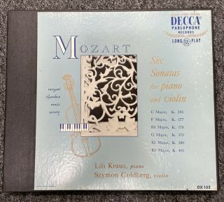 Decca 3 - Lp Box Dx - 103: Lili Kraus,  Szymon Goldberg ‎– Mozart: 6 Sonatas 1950 Usa