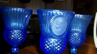 Martha Washington Avon 4 blue goblets 2