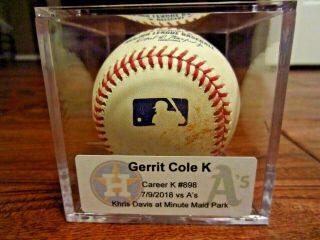 Gerrit Cole Astros Game Strikeout Baseball 7/9/2018 K 898 Vs A 