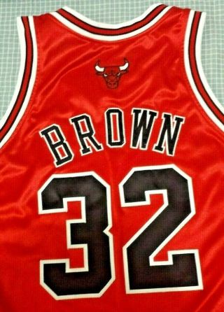 Game Worn 2006 - 07 Chicago Bulls PJ Shannon Brown Red Satin Jersey 2