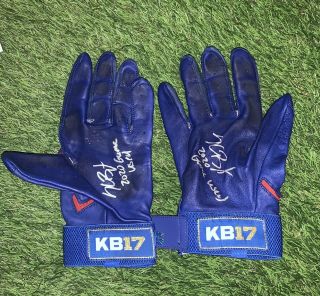 Kris Bryant Chicago Cubs Game Batting Gloves 2020 Use Loa Signed