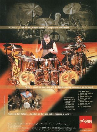 2005 Print Ad Of Paiste Drum Cymbal Setup W Carl Palmer