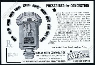 1941 Duncan Miller Parking Meter Photo Vintage Trade Print Ad 1