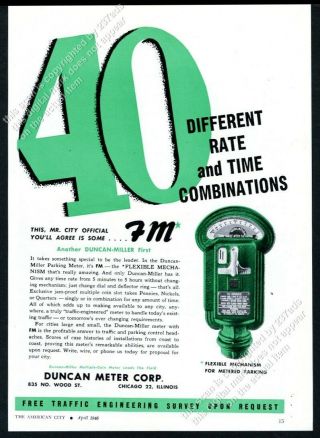 1946 Duncan Miller Parking Meter Photo Vintage Trade Print Ad 4