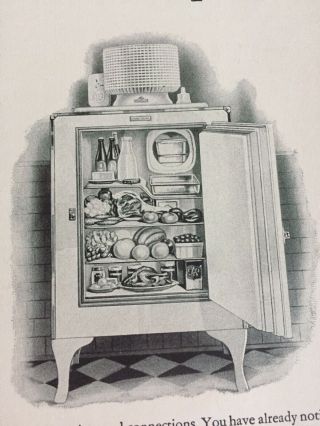 Authentic Rare 1928 Vintage General Electric Ge Refrigerator Ad Print