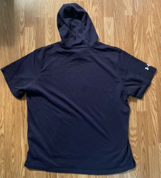 Notre Dame Football Team Issued Under Armour Hooded Sweatshirt Blue 3xl 3
