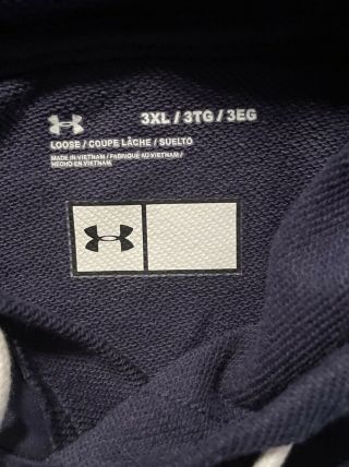 Notre Dame Football Team Issued Under Armour Hooded Sweatshirt Blue 3xl 4