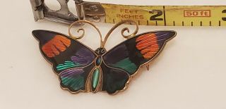 Vintage David Anderson Norway Sterling Silver & Enamel Butterfly Brooch D - A 925