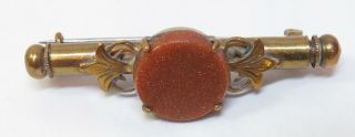 Antique Victorian Goldstone Nanny Brooch Secret Etui Sewing Ladies Pin Brooch