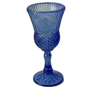 1976 Avon Fostoria Cobalt Blue Glass Water Wine Goblet Martha Washington 8 "