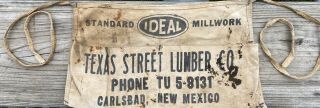 Vintage 50’s Texas Street Lumber Co.  Nm.  Advertising Cloth Carpenters Nail Apron