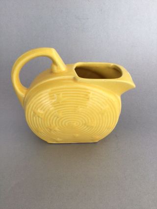 Vintage Small Ceramic Yellow Water Pitcher,  24 Oz Usa