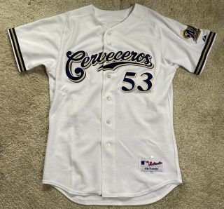 2015 Milwaukee Brewers Cerveceros Game Worn Jersey Mlb Authenticated