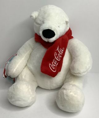 7.  5 " Coca Cola Boyds Bears Polar Bear Plush Stuffed Animal Scarf 2012 W/ Tags