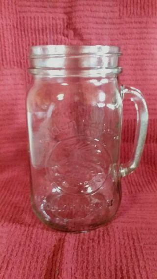 Golden Harvest Wide Mouth 32 Oz.  Glass Drinking Jar Mug With Handle Drinkware