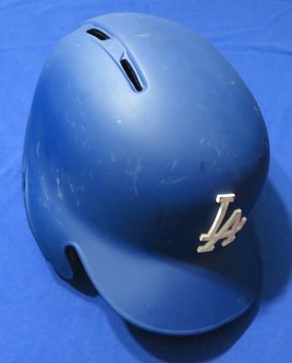 La Dodgers Team Issued 11/1/2019 Rawlings Matte Blue Batting Helmet Sz 7 3/8