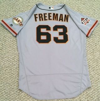 Freeman Size 46 63 2018 San Francisco Giants Game Jersey Road Issued Mlb Holo